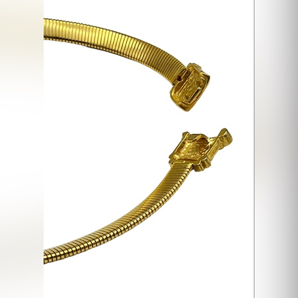 ALEXIS KIRK Rare Gold Plated Semi Precious Stones Vintage Necklace Choker Signed - Picture 6 of 11